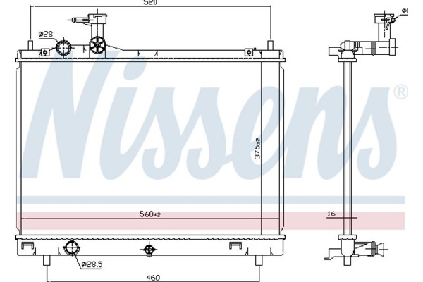 Nissens Ψυγείο, Ψύξη Κινητήρα - 606700