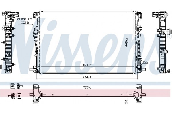 Nissens Ψυγείο, Ψύξη Κινητήρα - 61040