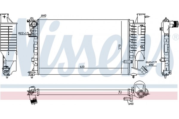 Nissens Ψυγείο, Ψύξη Κινητήρα - 61252A