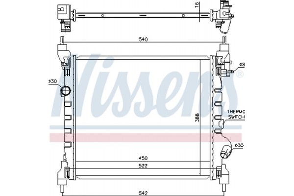 Nissens Ψυγείο, Ψύξη Κινητήρα - 61689