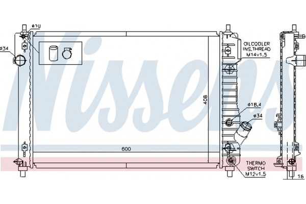 Nissens Ψυγείο, Ψύξη Κινητήρα - 616904