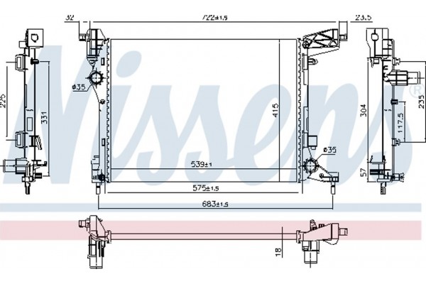 Nissens Ψυγείο, Ψύξη Κινητήρα - 617876