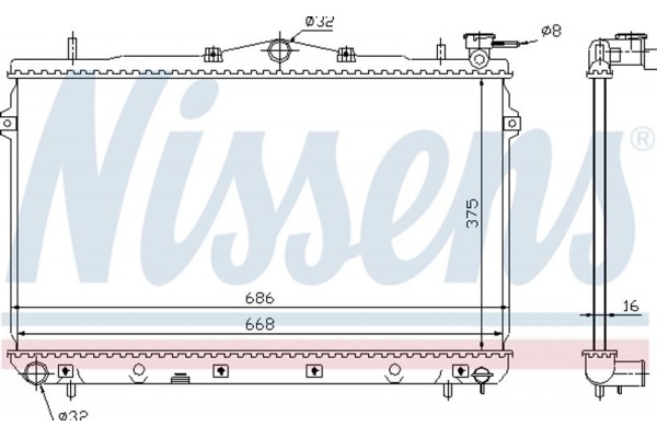 Nissens Ψυγείο, Ψύξη Κινητήρα - 62298