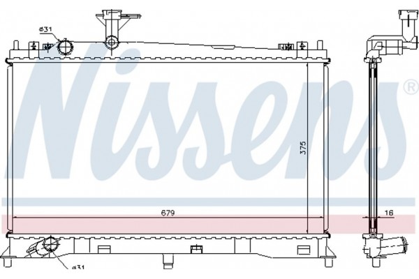 Nissens Ψυγείο, Ψύξη Κινητήρα - 62462A