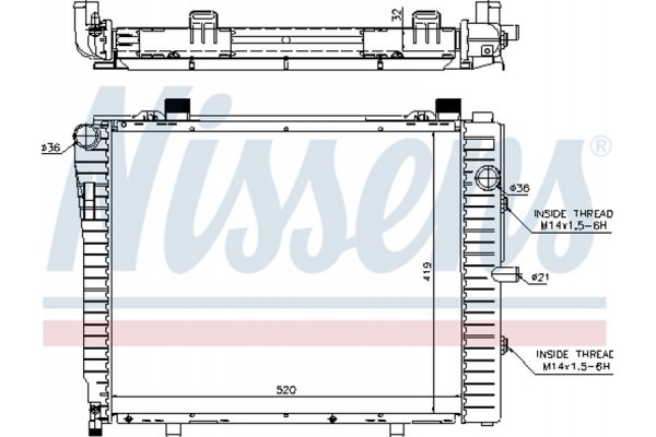 Nissens Ψυγείο, Ψύξη Κινητήρα - 62712A