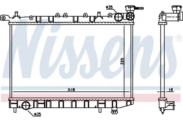 Nissens Ψυγείο, Ψύξη Κινητήρα - 62974