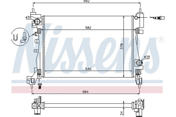 Nissens Ψυγείο, Ψύξη Κινητήρα - 630743