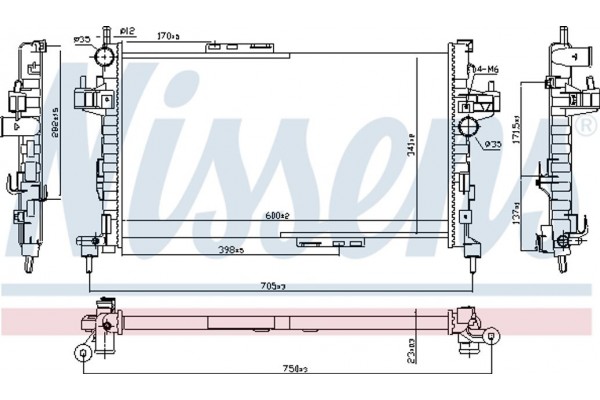 Nissens Ψυγείο, Ψύξη Κινητήρα - 63094
