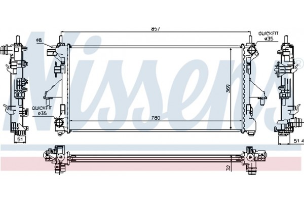 Nissens Ψυγείο, Ψύξη Κινητήρα - 63555A