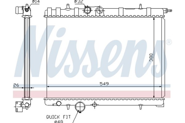 Nissens Ψυγείο, Ψύξη Κινητήρα - 63697