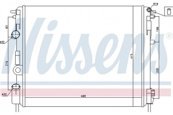 Nissens Ψυγείο, Ψύξη Κινητήρα - 638081