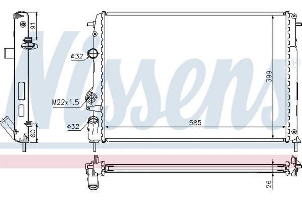 Nissens Ψυγείο, Ψύξη Κινητήρα - 63896A