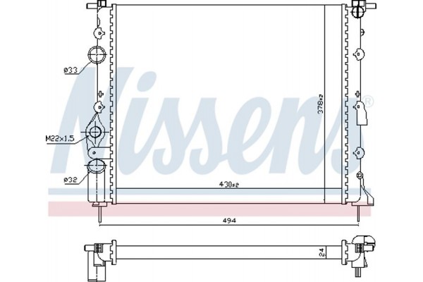 Nissens Ψυγείο, Ψύξη Κινητήρα - 639371
