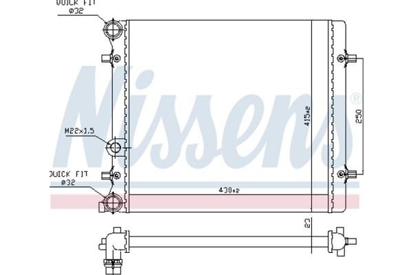 Nissens Ψυγείο, Ψύξη Κινητήρα - 641011