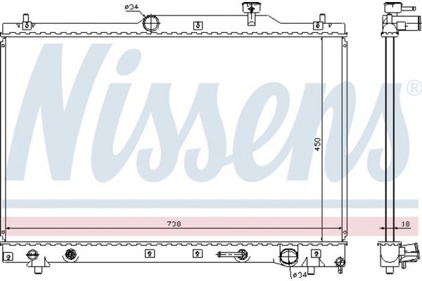 Nissens Ψυγείο, Ψύξη Κινητήρα - 64657