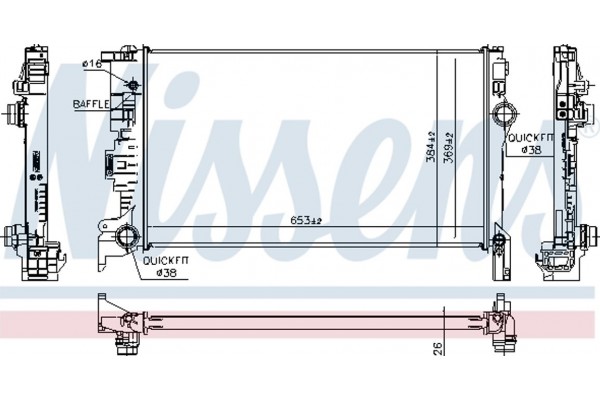 Nissens Ψυγείο, Ψύξη Κινητήρα - 65623