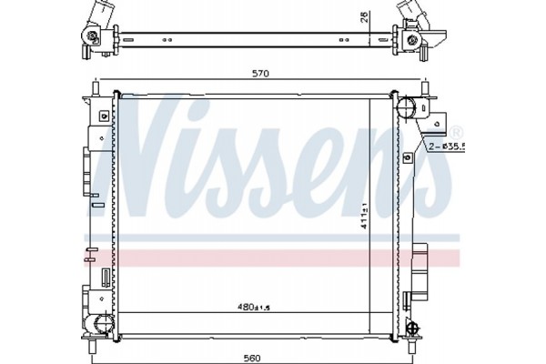 Nissens Ψυγείο, Ψύξη Κινητήρα - 666204