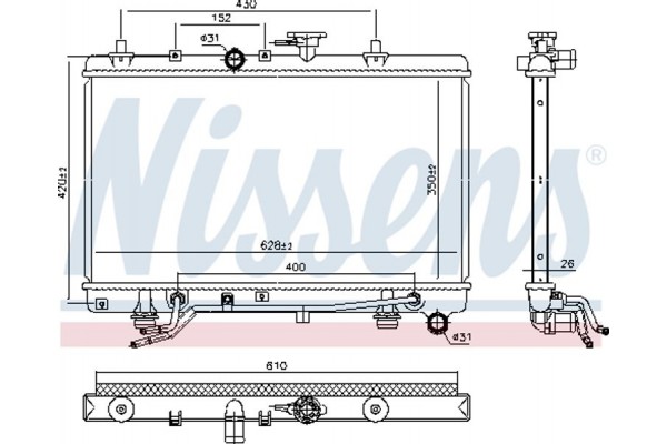 Nissens Ψυγείο, Ψύξη Κινητήρα - 66663