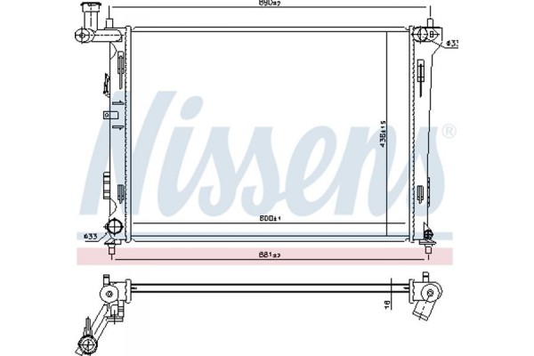 Nissens Ψυγείο, Ψύξη Κινητήρα - 66674