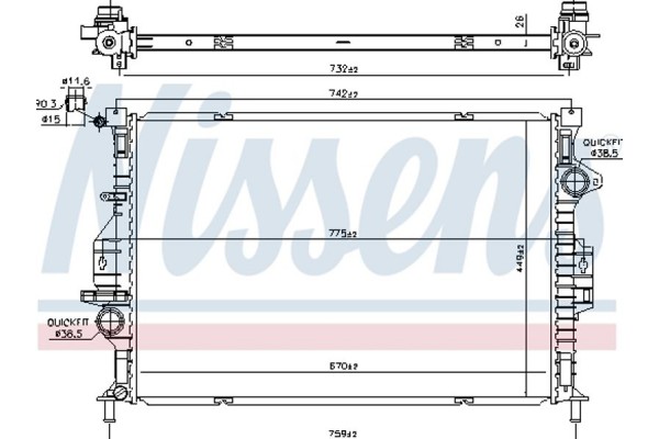 Nissens Ψυγείο, Ψύξη Κινητήρα - 66862