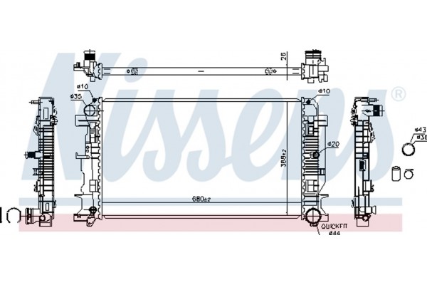 Nissens Ψυγείο, Ψύξη Κινητήρα - 67156A