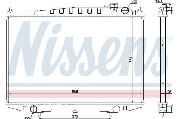 Nissens Ψυγείο, Ψύξη Κινητήρα - 67356