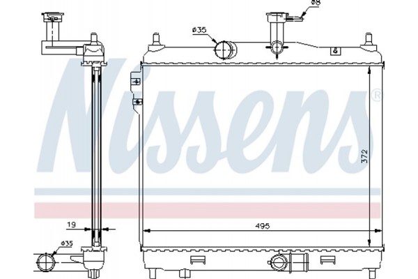 Nissens Ψυγείο, Ψύξη Κινητήρα - 67512