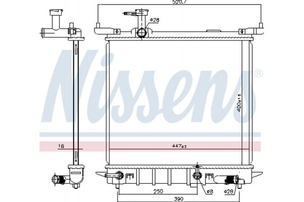 Nissens Ψυγείο, Ψύξη Κινητήρα - 68755