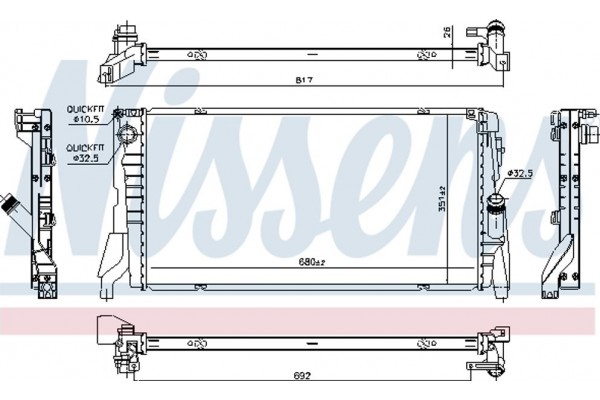 Nissens Ψυγείο, Ψύξη Κινητήρα - 69708