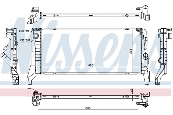 Nissens Ψυγείο, Ψύξη Κινητήρα - 69711