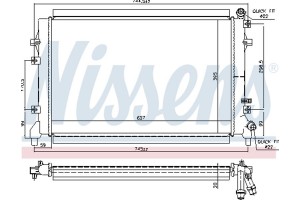 Nissens Ψυγείο Χαμηλής θερμοκρασίας, Ψυγείο Αέρα Υπερπλήρωσης - 65324