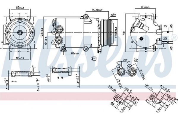 Nissens Συμπιεστής, συστ. Κλιματισμού - 890216