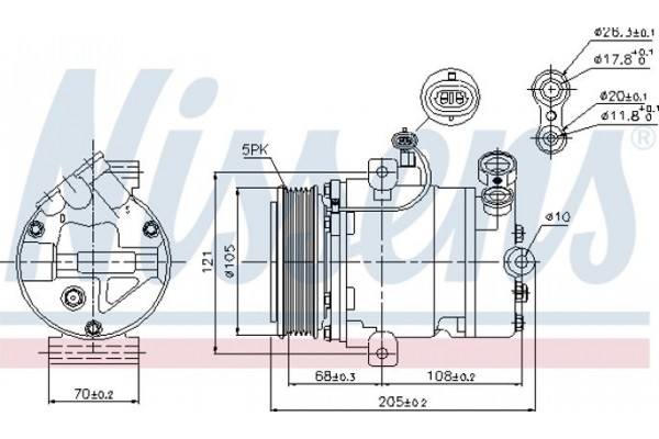 Nissens Συμπιεστής, συστ. Κλιματισμού - 89024