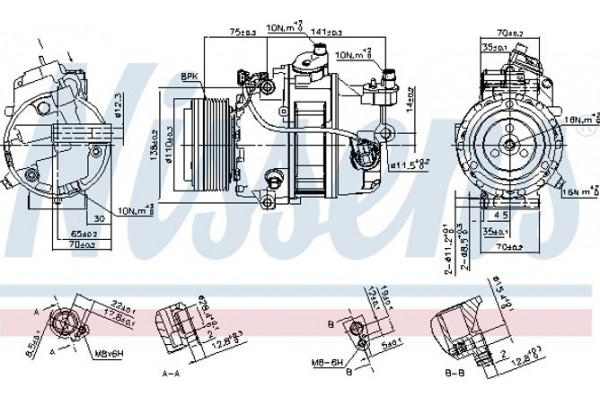 Nissens Συμπιεστής, συστ. Κλιματισμού - 890303