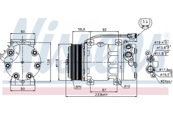 Nissens Συμπιεστής, συστ. Κλιματισμού - 89035