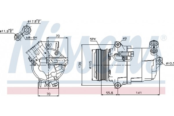 Nissens Συμπιεστής, συστ. Κλιματισμού - 89038