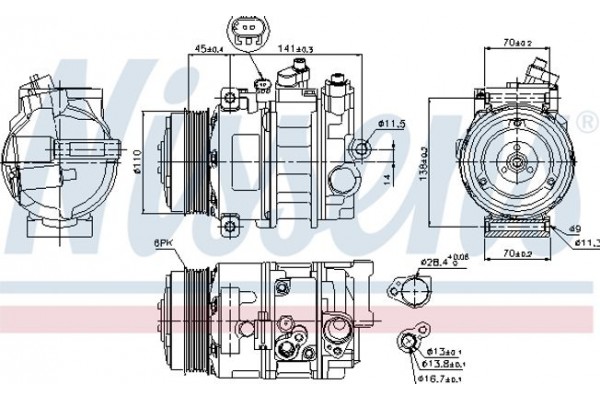 Nissens Συμπιεστής, συστ. Κλιματισμού - 89039