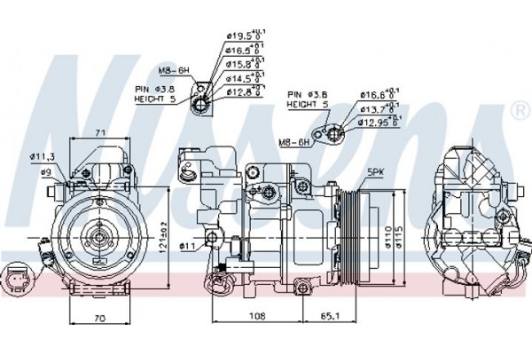 Nissens Συμπιεστής, συστ. Κλιματισμού - 89051