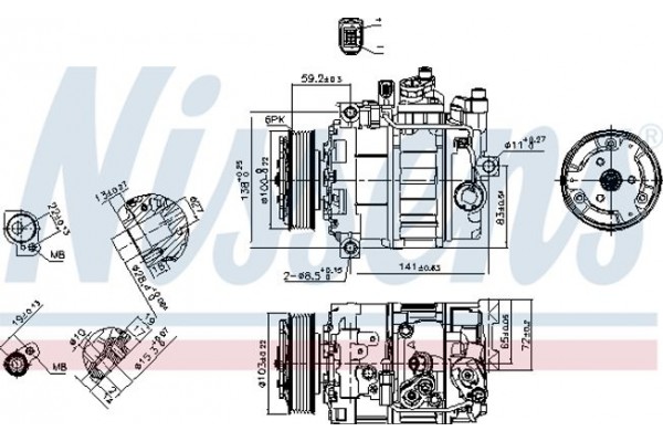 Nissens Συμπιεστής, συστ. Κλιματισμού - 89052