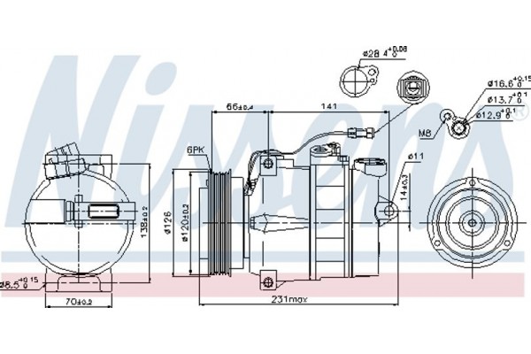 Nissens Συμπιεστής, συστ. Κλιματισμού - 89054