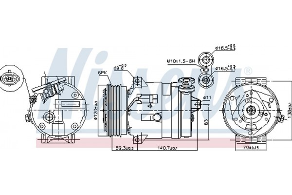 Nissens Συμπιεστής, συστ. Κλιματισμού - 89057