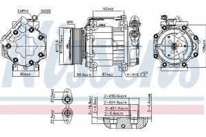 Nissens Συμπιεστής, συστ. Κλιματισμού - 890584