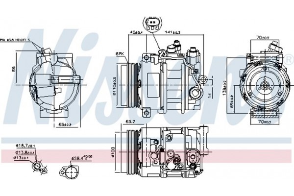 Nissens Συμπιεστής, συστ. Κλιματισμού - 890634