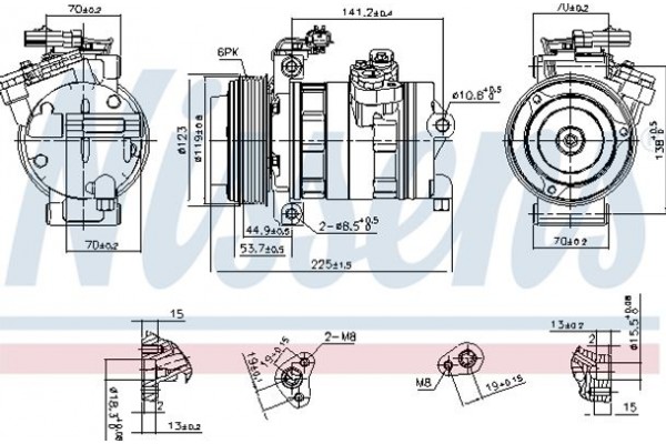 Nissens Συμπιεστής, συστ. Κλιματισμού - 890662