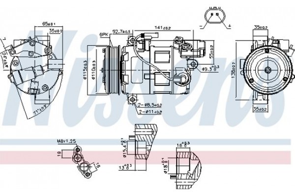 Nissens Συμπιεστής, συστ. Κλιματισμού - 89086