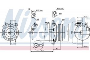 Nissens Συμπιεστής, συστ. Κλιματισμού - 89133