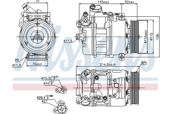 Nissens Συμπιεστής, συστ. Κλιματισμού - 89214