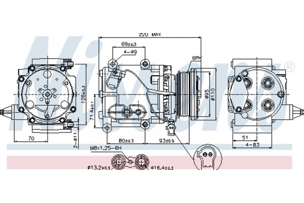 Nissens Συμπιεστής, συστ. Κλιματισμού - 89228