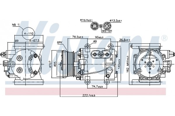 Nissens Συμπιεστής, συστ. Κλιματισμού - 89241