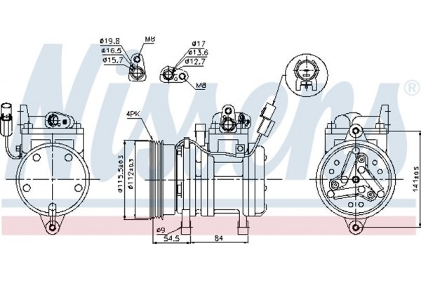 Nissens Συμπιεστής, συστ. Κλιματισμού - 89255